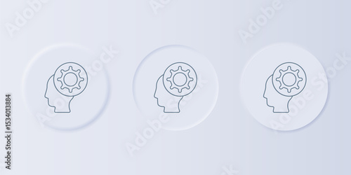 Grey Human and virus icon isolated on grey background. Corona virus 2019-nCoV. Bacteria and germs, cell cancer, microbe, fungi. Set icons in square buttons. Vector