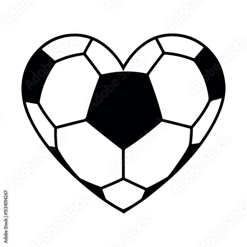 heart shaped soccer ball isolated