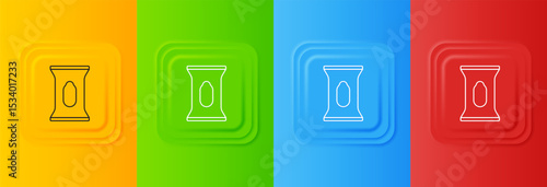 White Wet wipe pack icon isolated on colorful background. Set icons in square buttons. Vector