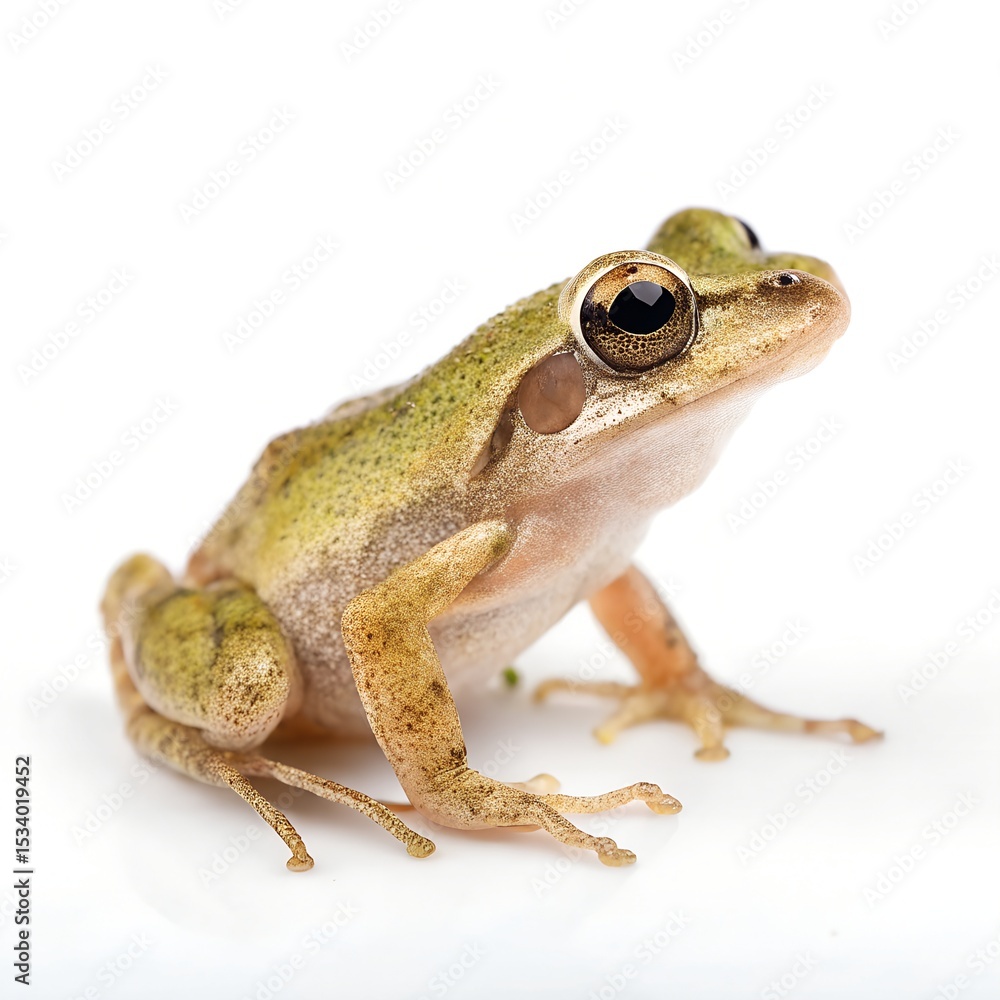 Obraz premium Pygmy Frog – Tiny Delicate Amphibian Isolated on Pure White Background
