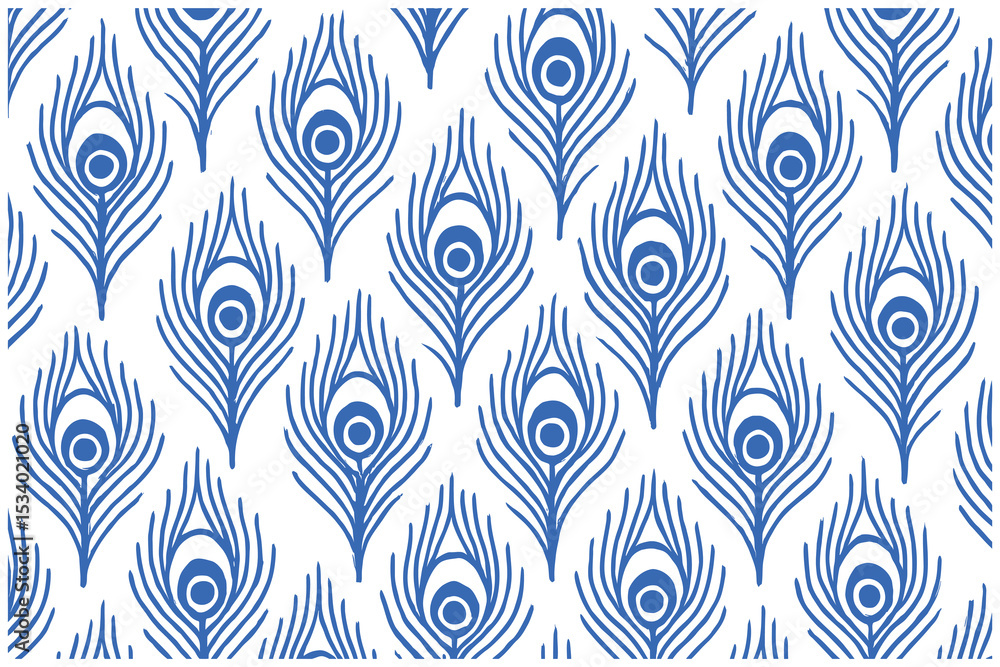 Obraz premium Elegant peacock feather vector pattern background