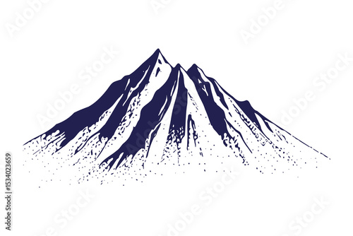 Single mountain vector peak silhouette landscape outdoor adventure.