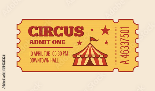 Circus admit one vintage ticket design vector