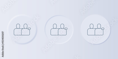Grey BFF or best friends forever icon isolated on grey background. Set icons in square buttons. Vector