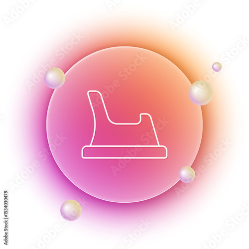 White Baby potty icon isolated on white background. Chamber pot. Orange and pink gradient circle background. Vector
