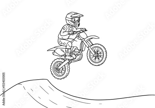 motocross race illustration. coloring book for kids