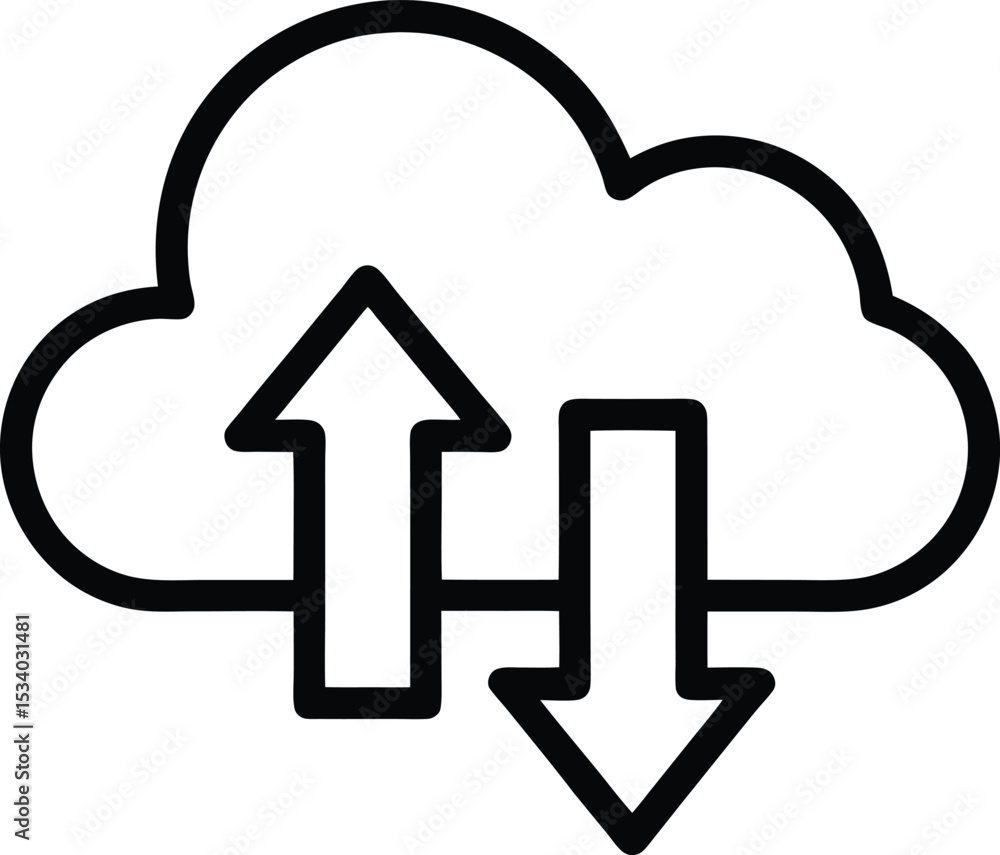 Cloud Storage Upload and Download Icon – Vector Illustration for Data Transfer, Cloud Computing, and Technology Concepts
Cloud Storage Upload and Download Icon – Vector Illustration for Data Transfer, Cloud Computing, and Technology Concepts