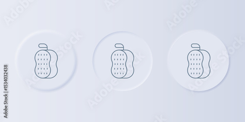 Grey Washcloth icon isolated on grey background. Bath house sauna washcloth sign. Item for pleasure and relaxing. Set icons in square buttons. Vector