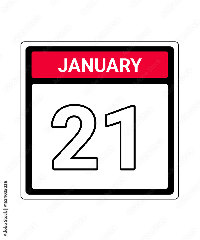 Fototapeta premium calendar icon january month date 21
