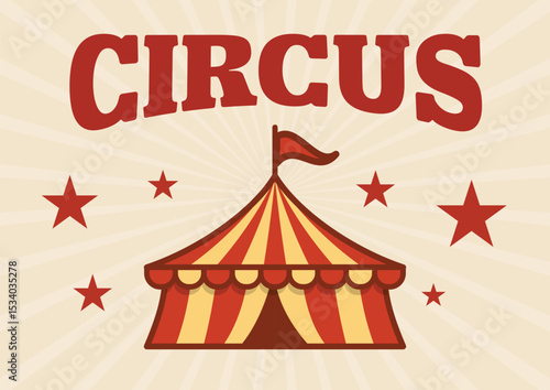 Retro circus tent vector illustration