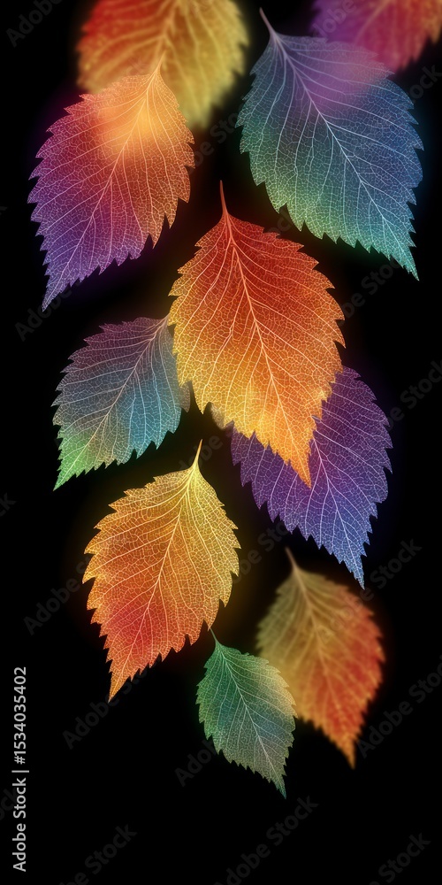 Fototapeta premium Vibrant Autumn Leaves Colorful Foliage Nature Background Fall Colors Leaf Design Na