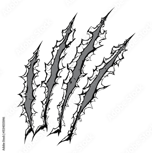 marks from scratches with the tips of monster claws