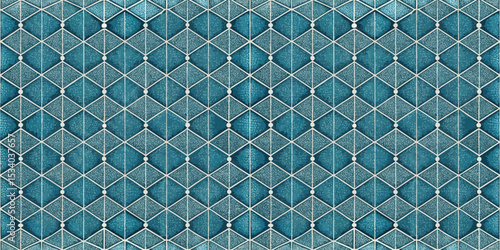 Geometric pattern in teal and white creating a modern aesthetic.