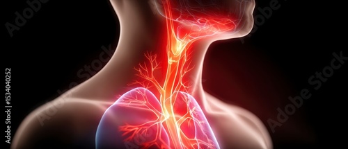 Human Carotid Arteries  Head  Neck  and Thorax Anatomy Illustration