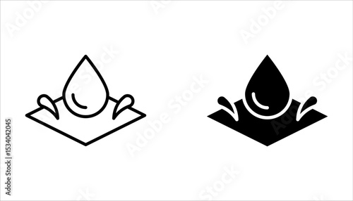 Waterproof icons set, vector illustration  isolated on white background.