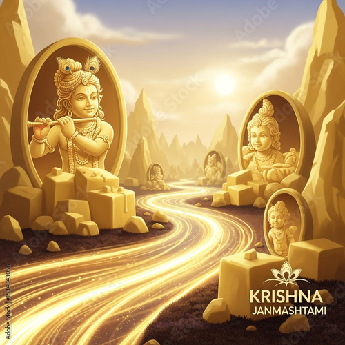 Krishna Janmashtami Golden ...