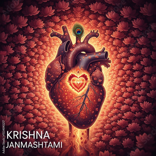 Krishna Janmashtami Heart C...