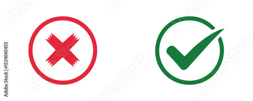 Free Download Set of illustration vector icon of right and wrong tick mark - GFXLoad