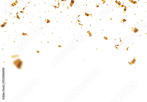 Beautiful blurred gold confetti and ribbon backgrounds