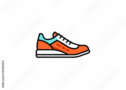 Hand drawn detailed sneakers, gym shoes Minimalist concept vector illustration