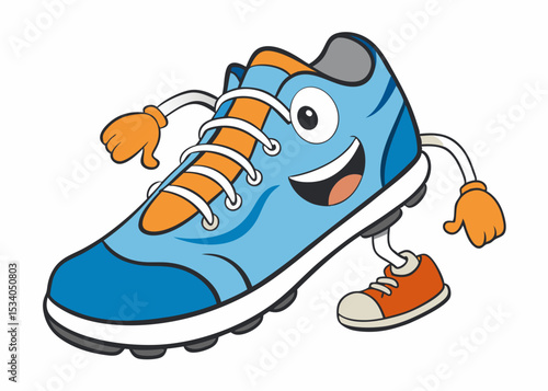 Running shoes or sneakers vector Cartoon illustration