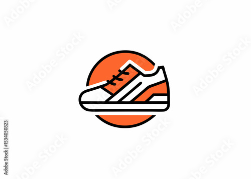 Hand drawn detailed sneakers, gym shoes Minimalist concept vector illustration