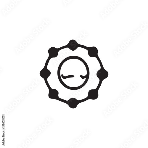 Abstract Circular Gear Icon  Modern Design Element for Technology, Engineering, and Industry