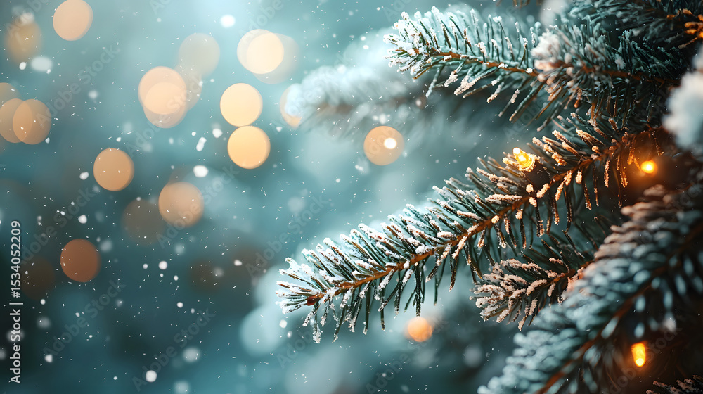 Snowy Christmas Tree Branches Background Snowy Christmas Tree Branches Background