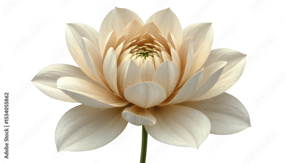 Fototapeta premium White Lotus Flower, Elegant Design Element with Transparent Background