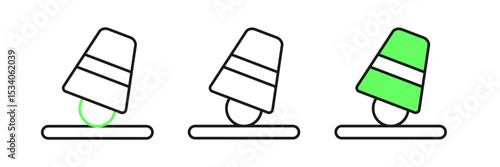 Set line Game thimbles icon isolated on white background. Ball and glass. Chance and fortune concept. Vector