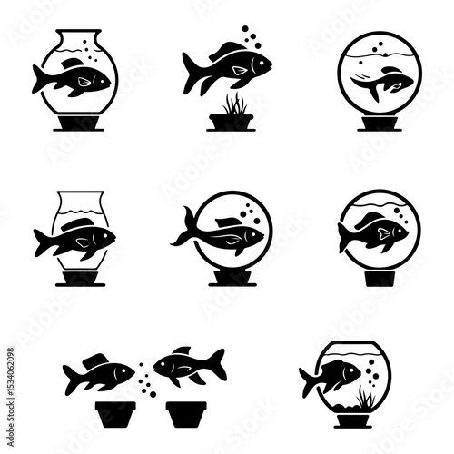 A school of neon tetra silhouettes in a clean vector art pack