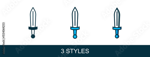 Filled outline Medieval sword icon isolated on white background. Medieval weapon. Vector