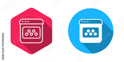 Filled and outline Taxi mobile app icon isolated with long shadow background. Mobile application taxi. Vector