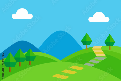 Serene Mountain Landscape A Picturesque Path to Tranquility