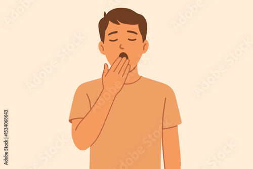Yawning man symbolizing tiredness and lack of energy from mental health strain