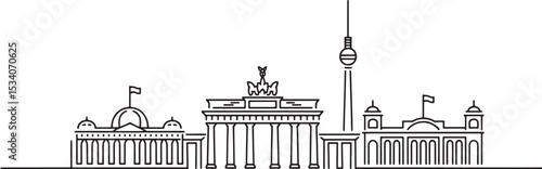 Iconic Berlin Skyline Line Art