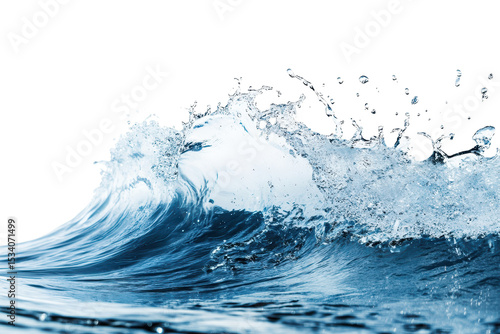 Wallpaper Mural Dynamic water wave splashing in vibrant blue tones against a pristine white background showcasing energy and movement in aquatic elements Torontodigital.ca