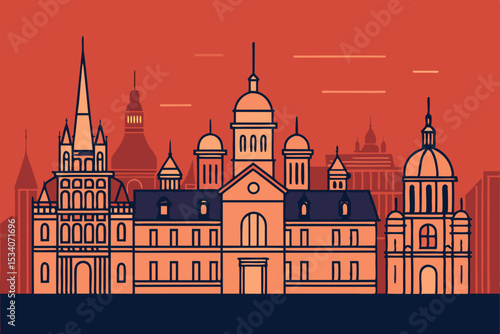 vector illustration of the city of moscow