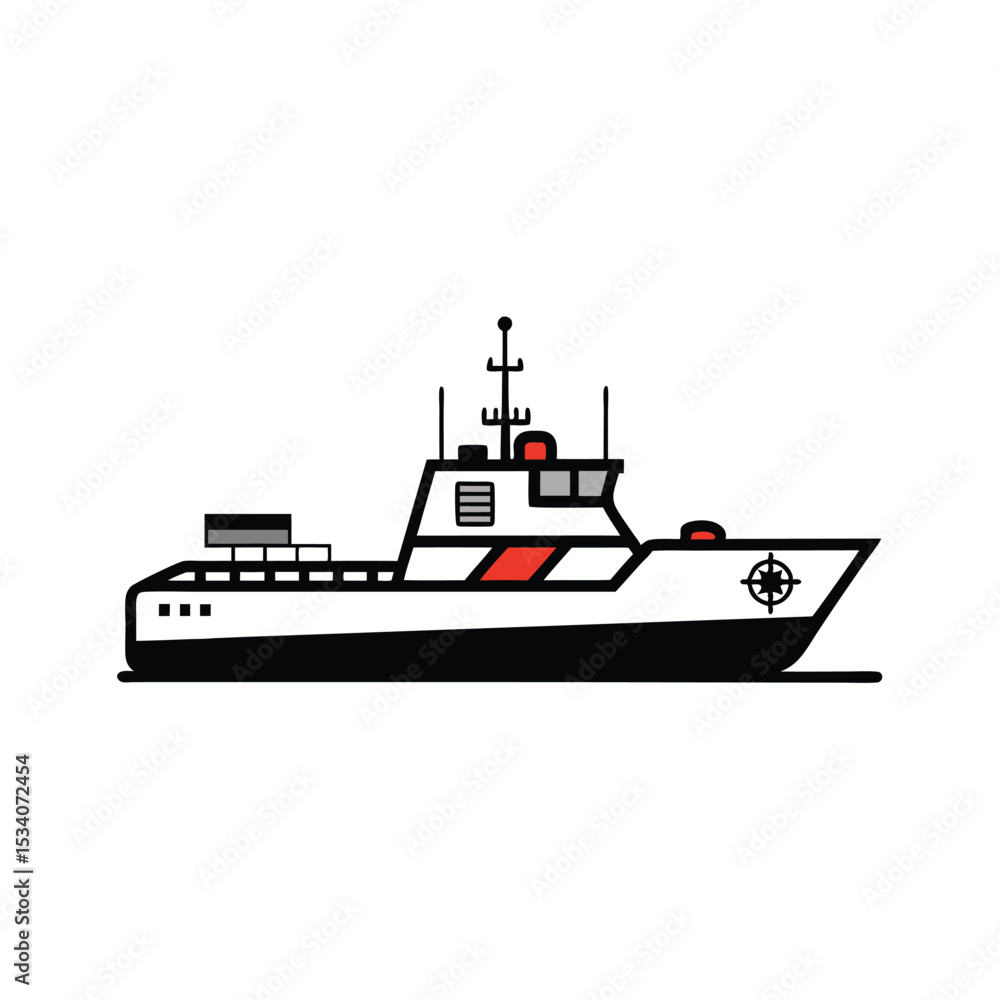 Obraz premium cargo ship vector illustration with transparent background