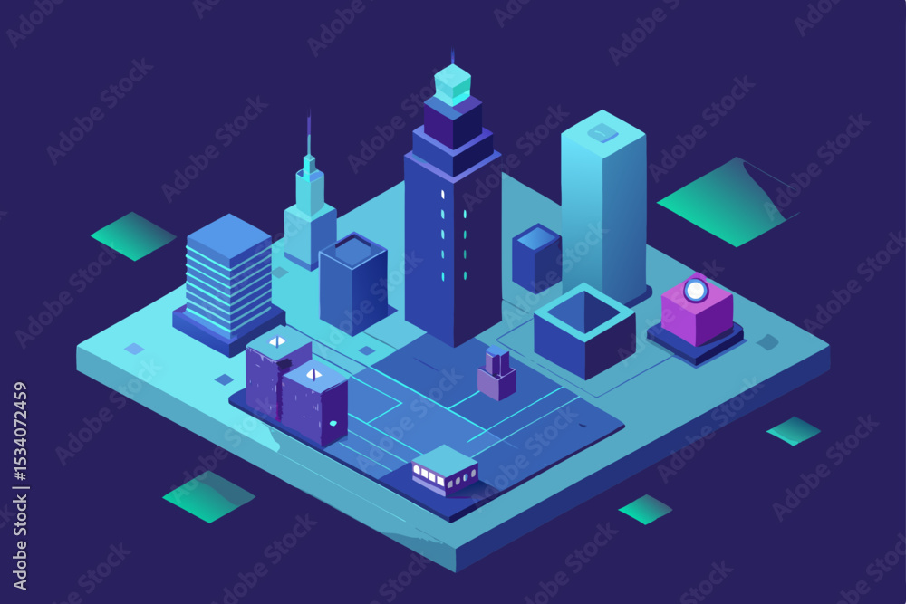 Fototapeta premium vector illustration of city