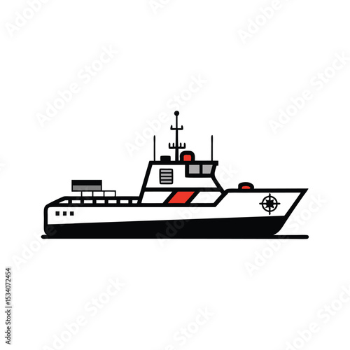 cargo ship vector illustration with transparent background