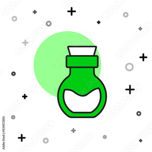 Filled outline Poison in bottle icon isolated on white background. Bottle of poison or poisonous chemical toxin. Vector
