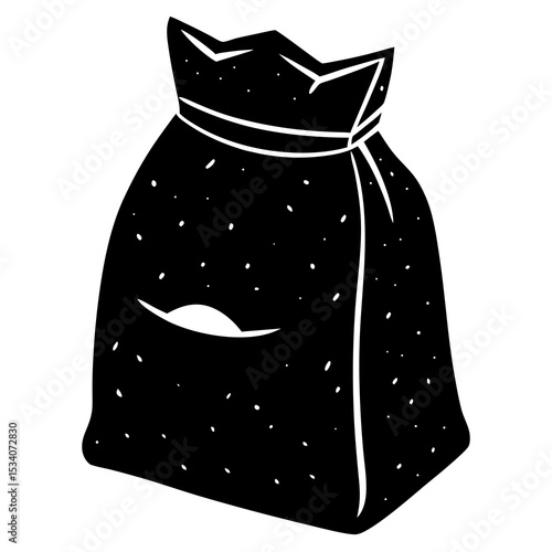 Feed Bag Vector | Generative AI & Linocut Silhouette Design for Agriculture