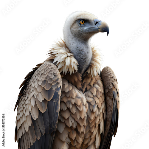 White Vulture, Transparent Cutout, Sleek Design Element