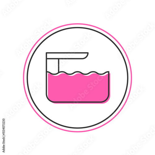 Filled outline Diving board or springboard icon isolated on white background. Vector