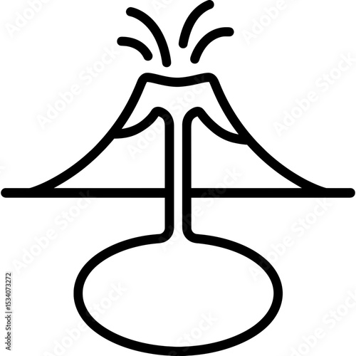 Minimalist magma chamber icon design