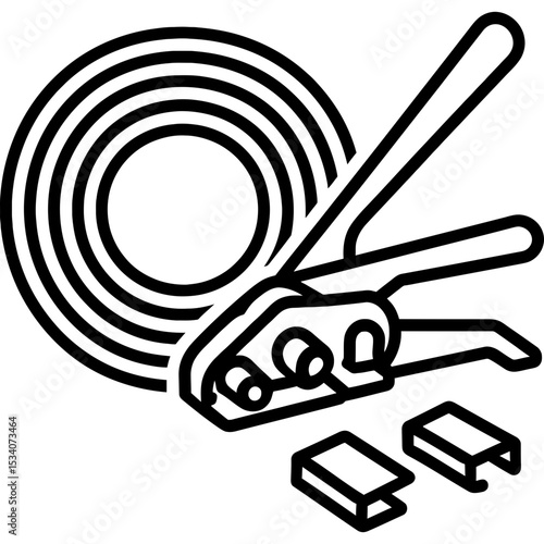 Plastic strapping with tensioner outline icon