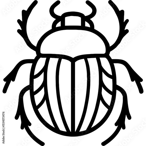Minimalist scarab beetle icon design
