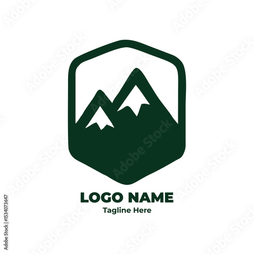 Trailblazer logo, forest badge, outdoor adventure emblem, mountain hiking design, camping icon for travel themes and exploration branding
