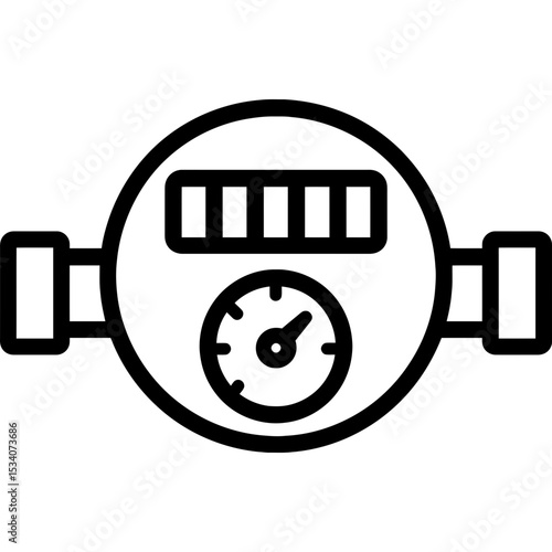 Minimalist water meter vector icon